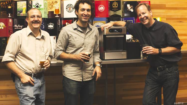Bill Mitchel and Jim Mitchell at the bar using PicoBrew