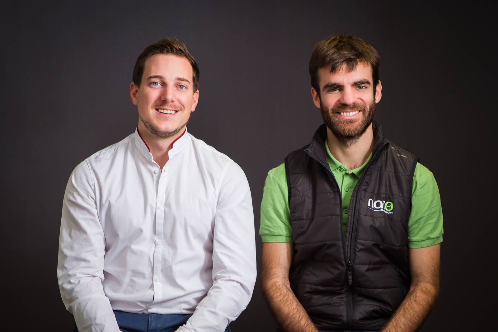 Aymeric Barthes and Gaëtan Severac, founders of Naïo Technologies
