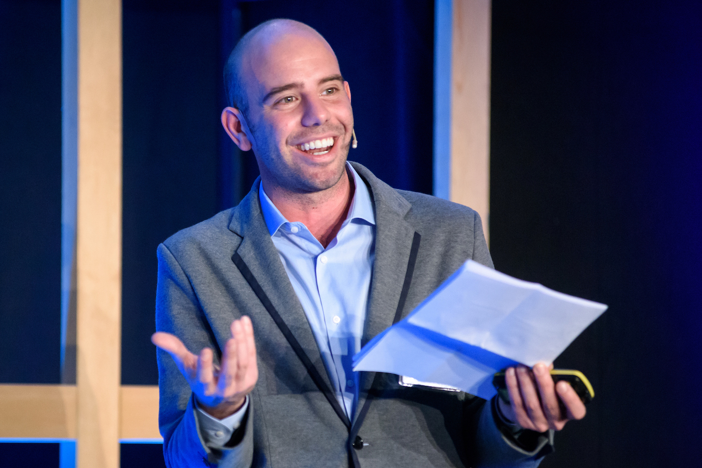 Alessio D'Antino, CEO of Forward Fooding, speaks at the AECOC congress in Madrid, Spain