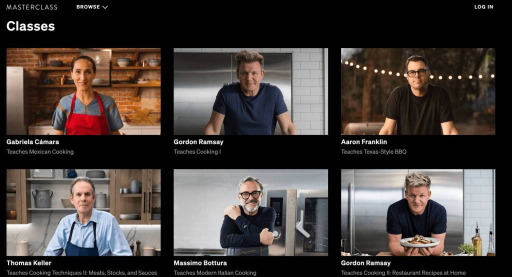 Masterclass screenshot showing chefs