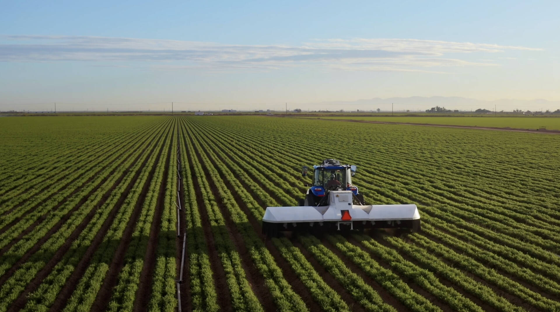 Field with Automated tractor Field with Automated tractor