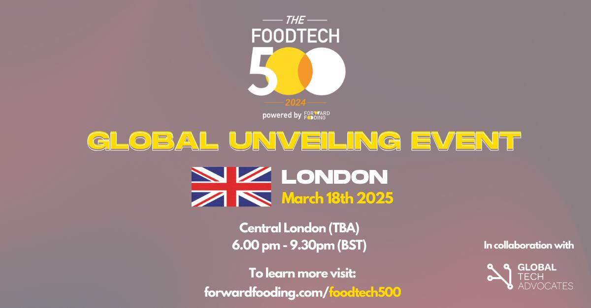 yellow desktop displaying data for the food tech sector